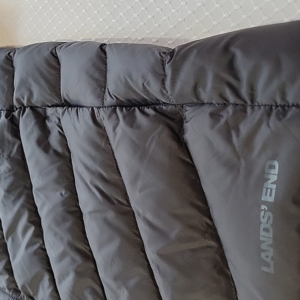 Land's End Down Button Short Sleeve Puffer Coat XS Excellent Condition Pockets - Picture 5 of 12